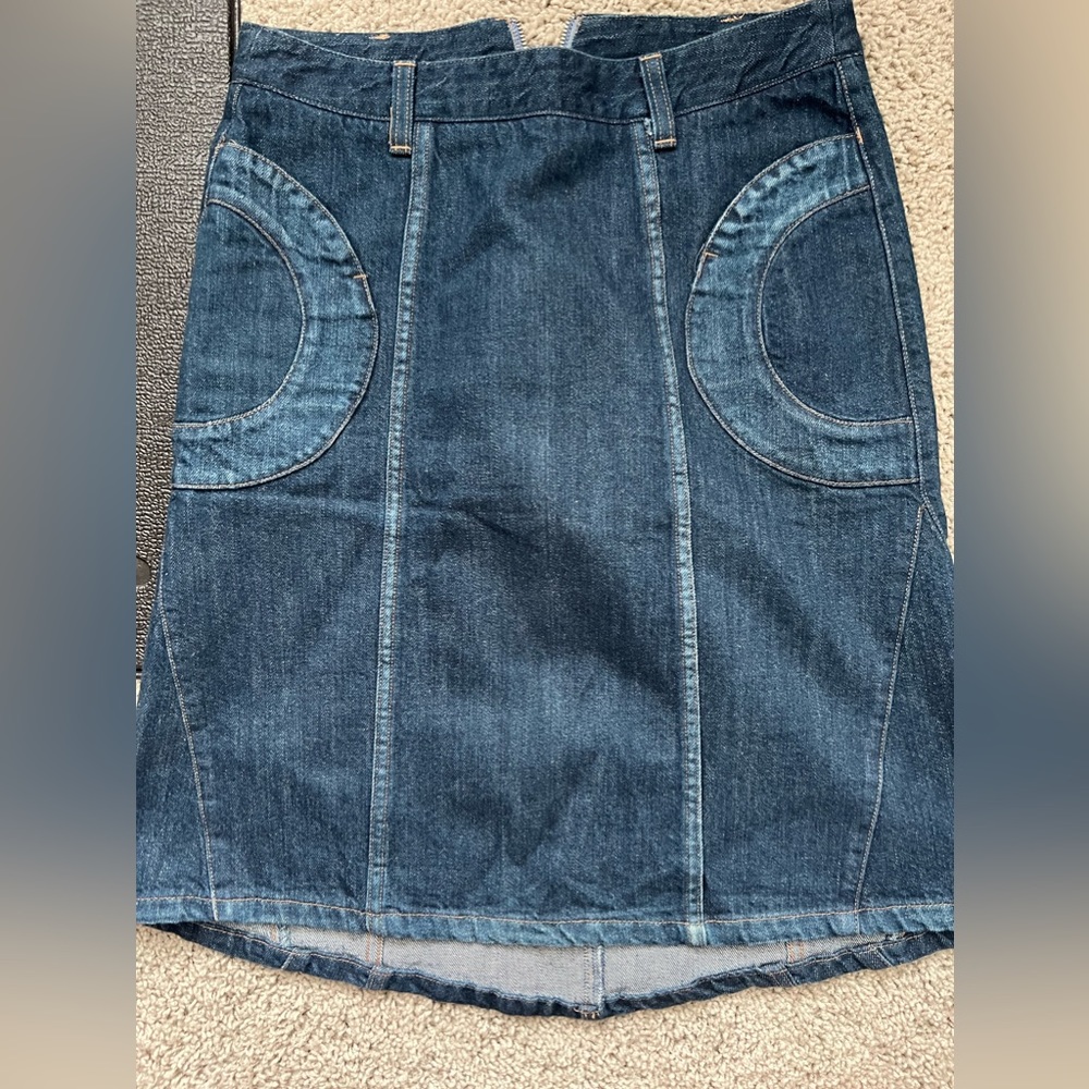 SISLEY retro sisley blue jean denim skirt size- 38-Made in Italy